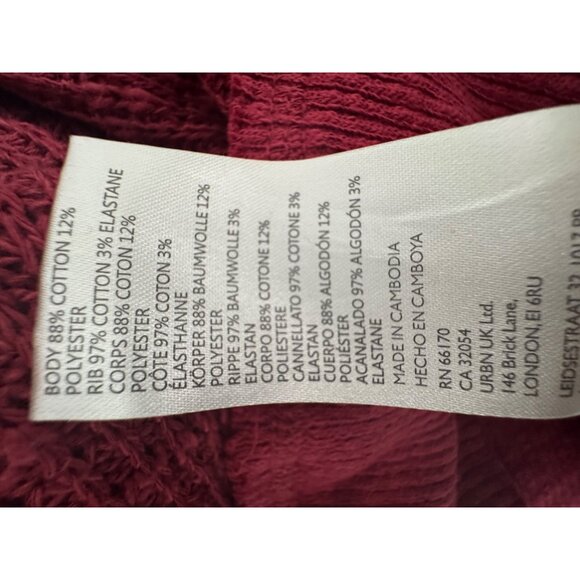 2/$30 We The Free Large Slouchy Rust Red Ribbed Knit Sweater - Picture 9 of 14